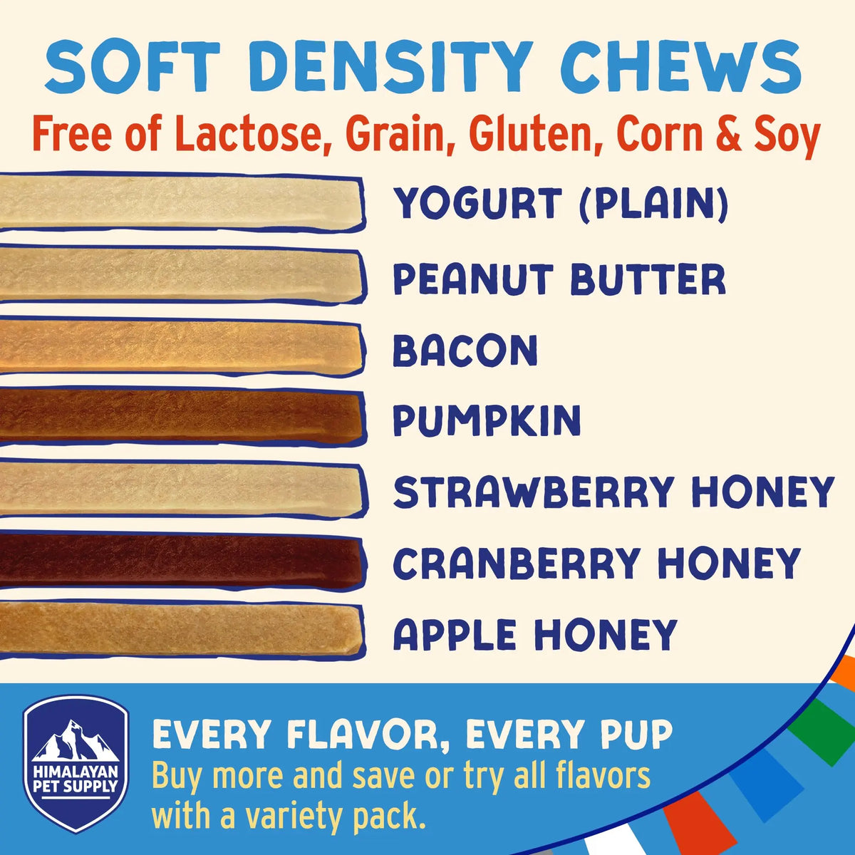 Himalayan Dog Chew Flavored Yogurt Sticks for Dogs | Protein-Rich Treats with Prebiotics & Probiotics | Lactose-Free, Grain-Free, Gluten-Free | Healthy Yogurt Chews for All Breeds