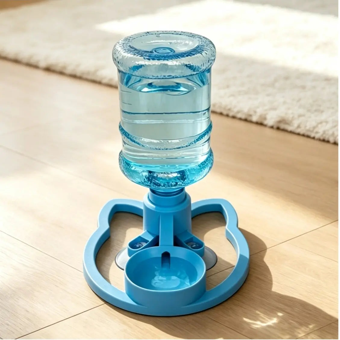 Gravity Auto-Refill Pet Water Dispenser with Water Bottle - Food-Grade ABS, No-Electric, Spill-Proof, Stable Bowl for Cats, Small Dogs, Keeps Clean Floors (Pink, Blue Options)