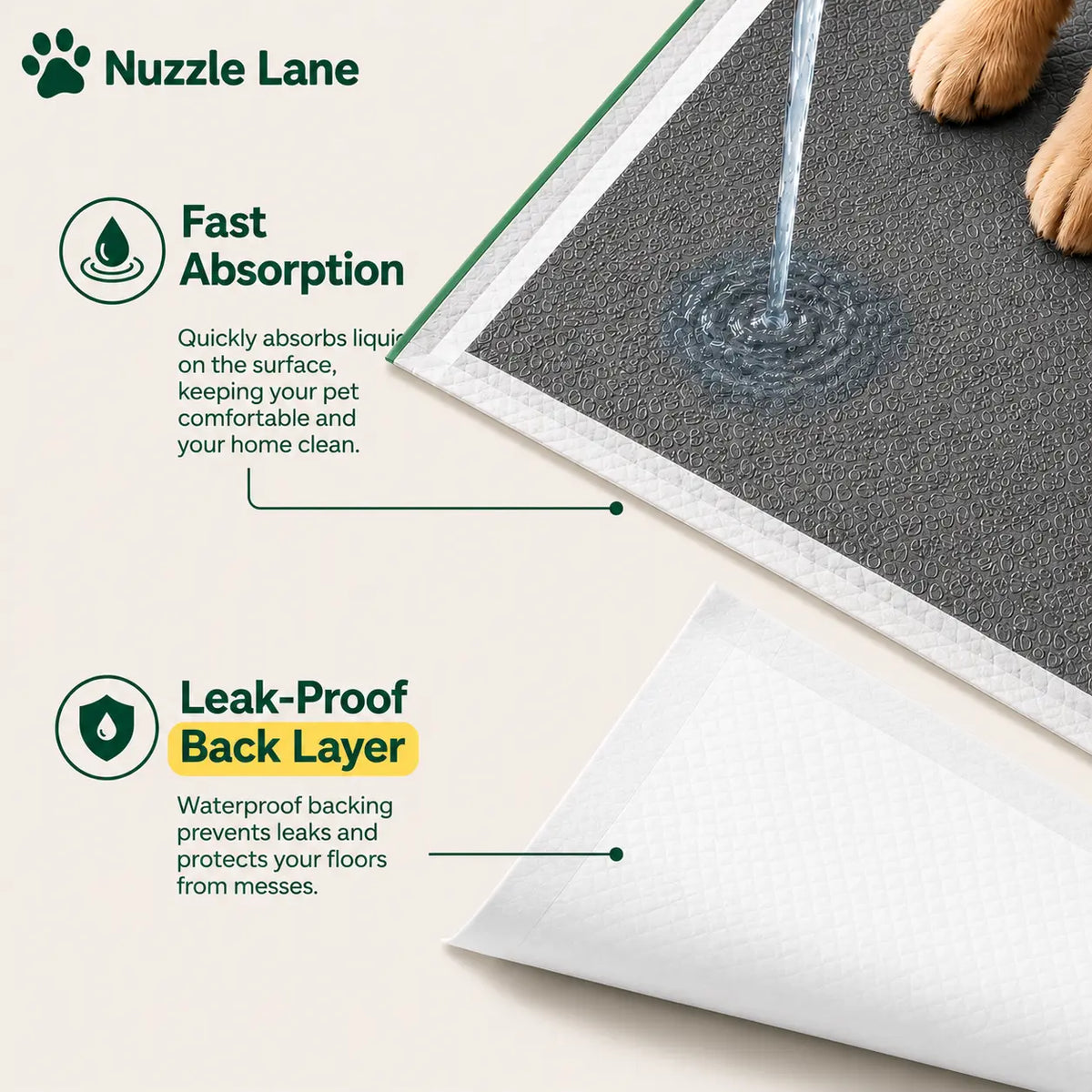Disposable Puppy Pee Pads with Carbon Layer - Quick-Dry, Leakproof Dog Potty Pads for Puppy Potty Training and Housebreaking