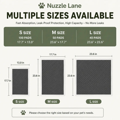 Disposable Puppy Pee Pads with Carbon Layer - Quick-Dry, Leakproof Dog Potty Pads for Puppy Potty Training and Housebreaking