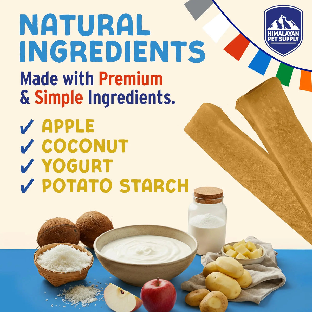 Himalayan Dog Chew Flavored Yogurt Sticks for Dogs | Protein-Rich Treats with Prebiotics & Probiotics | Lactose-Free, Grain-Free, Gluten-Free | Healthy Yogurt Chews for All Breeds