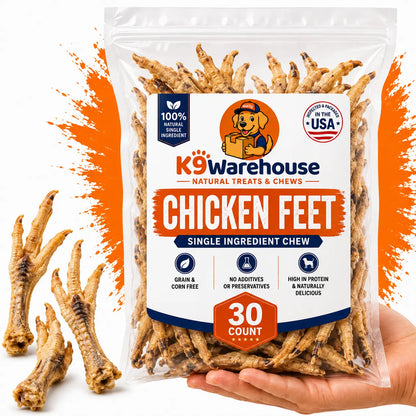 K9Warehouse Chicken Feet for Dogs - 30 Count Package