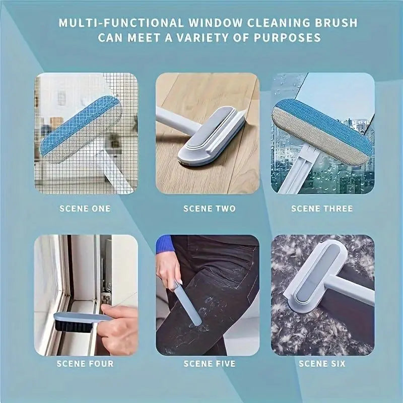 Upgraded Reusable Pet Hair Remover Brush - 17.3-In Extra-Long Handle Lint Cleaner for Dog & Cat Grooming Supplies, Couch, Bedding with Efficient Clean, Washable Design