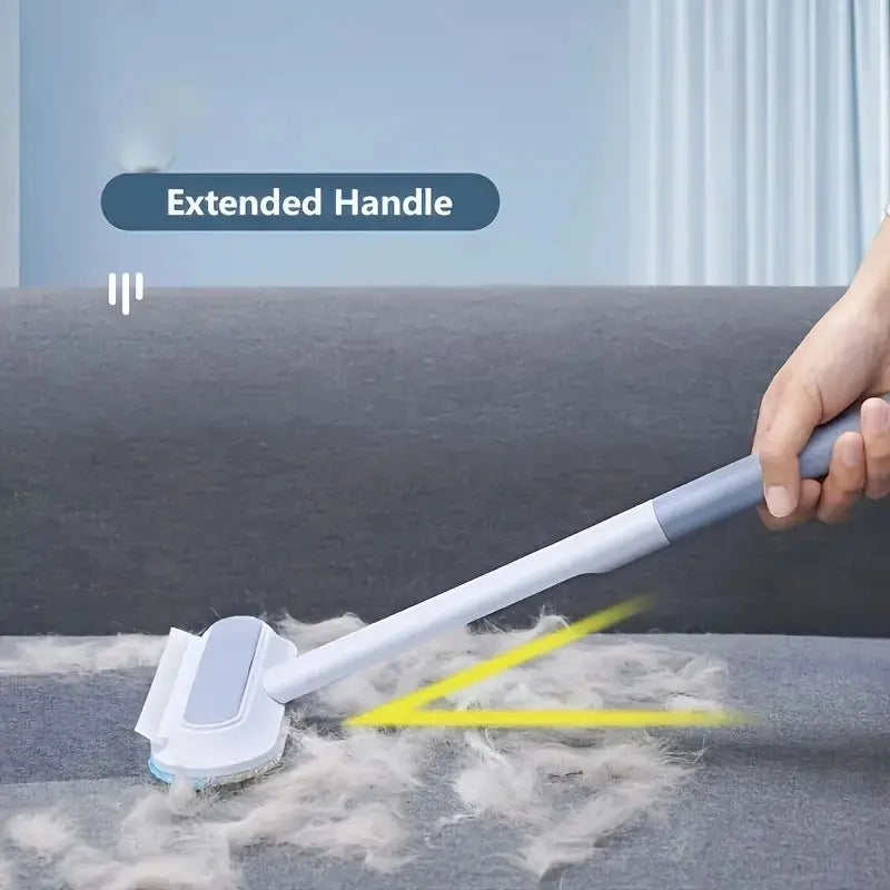 Upgraded Reusable Pet Hair Remover Brush - 17.3-In Extra-Long Handle Lint Cleaner for Dog & Cat Grooming Supplies, Couch, Bedding with Efficient Clean, Washable Design