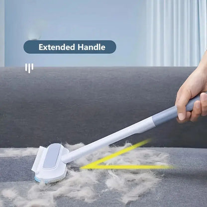 Upgraded Reusable Pet Hair Remover Brush - 17.3-In Extra-Long Handle Lint Cleaner for Dog & Cat Grooming Supplies, Couch, Bedding with Efficient Clean, Washable Design