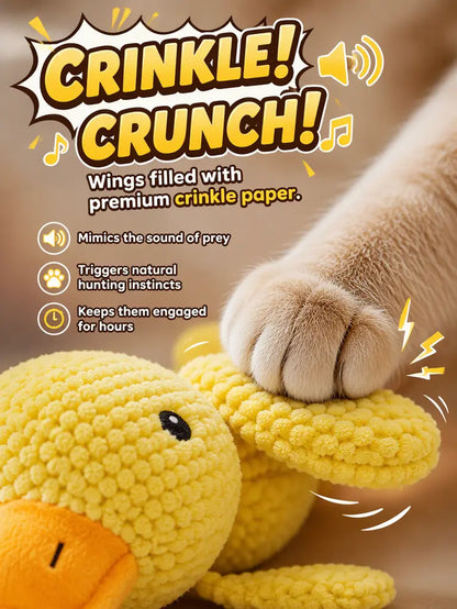 UQIOZ Catnip Plush Interactive Wand Toy - Durable Chew-Resistant Design with Crinkle Sound for Engaging Self-Play and Teasing Fun