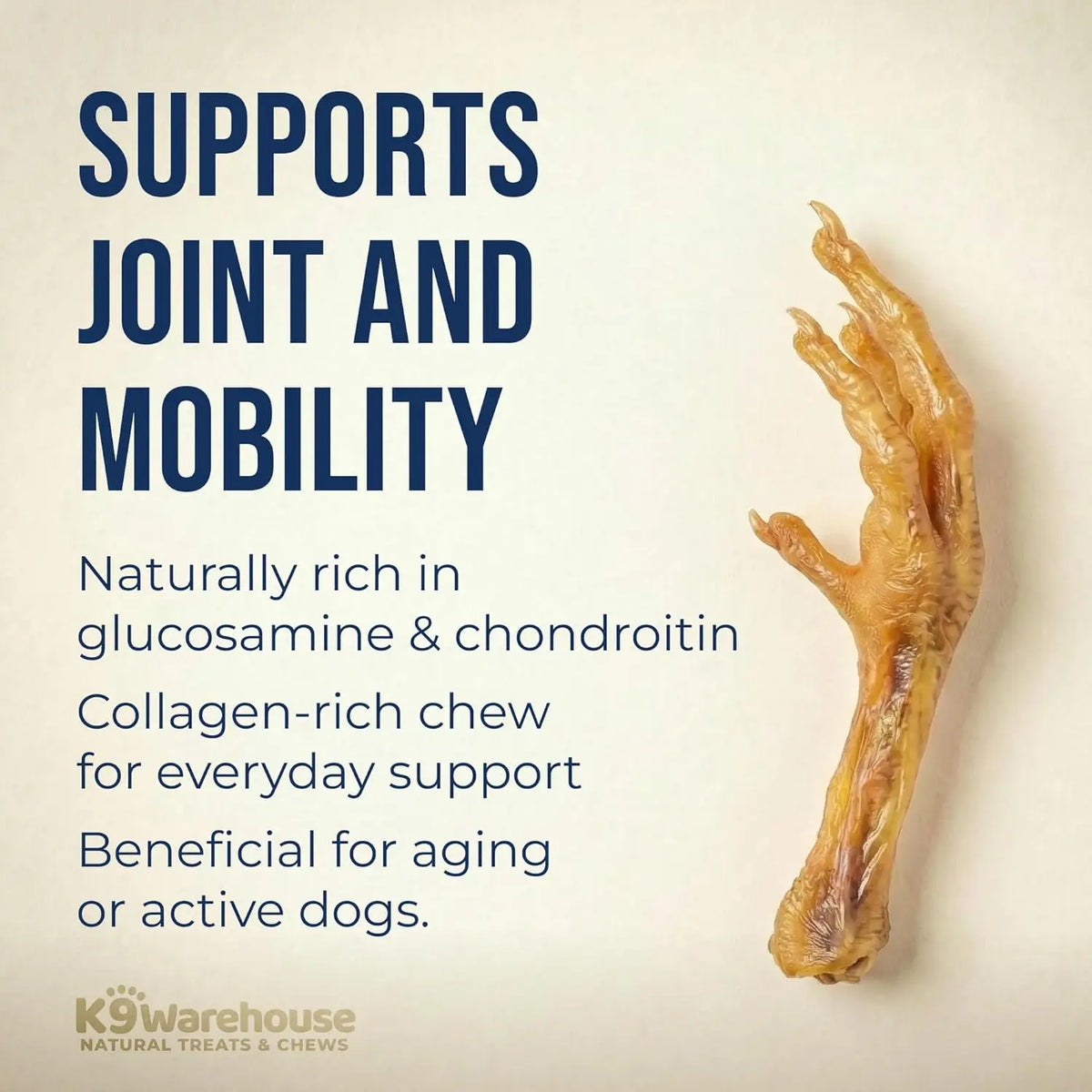 K9Warehouse Chicken Feet for Dogs - 30 Count Package