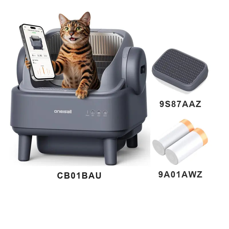 Sohochic Oneisall Smart Self-Cleaning Litter Box , Open-Top Easy Rinse Structure, APP Remote Control, 11L Big Waste Drawer for Adult Large Cats