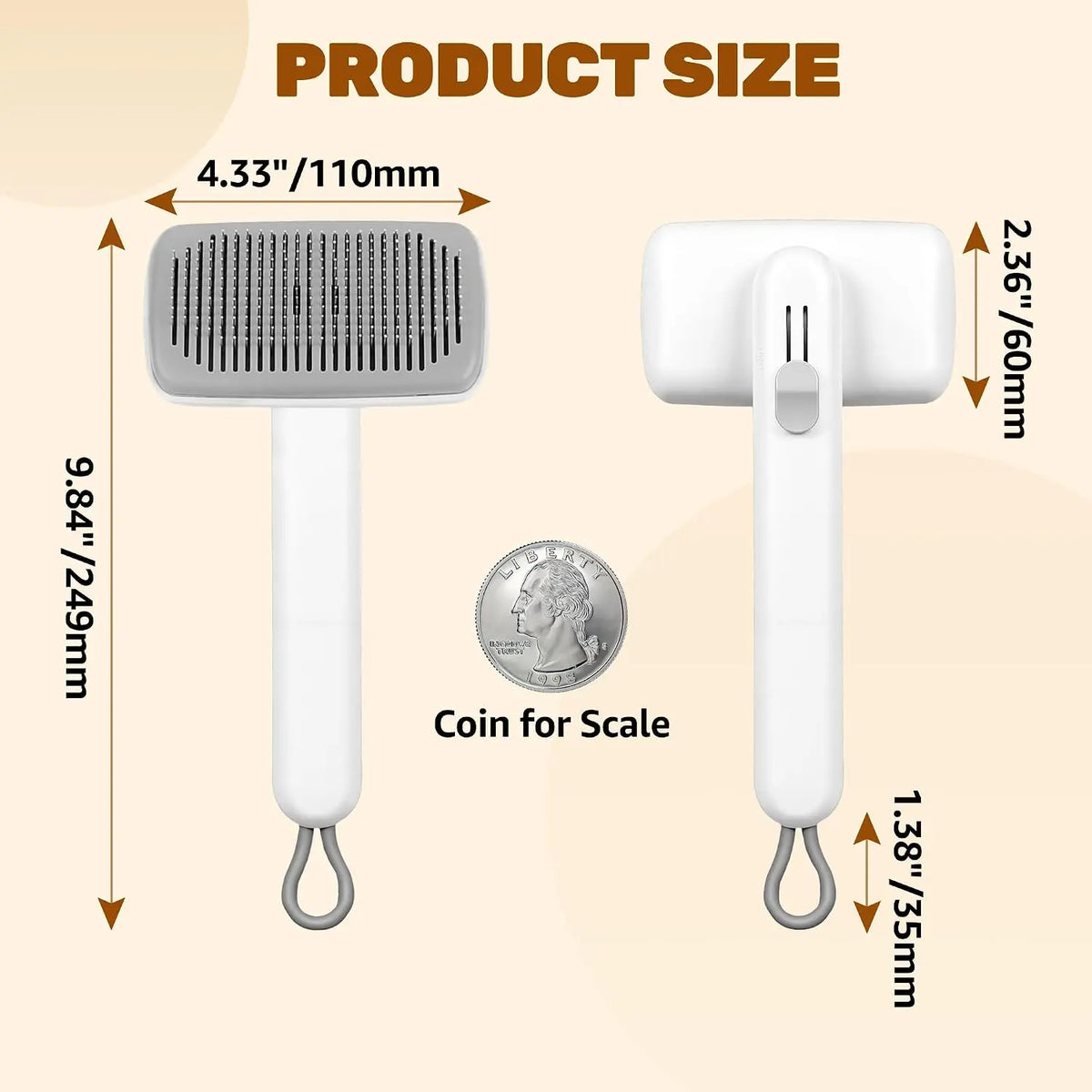 Self-Cleaning Deshedding Slicker Comb for Dogs and Cats - Universal One-Click Release Brush for Effective Shed Control and Easy Maintenance