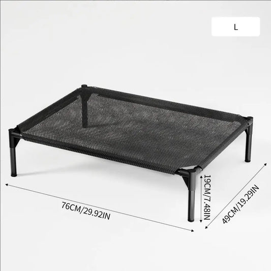 Classical Plain Elevated Cooling Pet Bed - Aluminum Frame, Breathable Mesh Design, Airflow Boost for Dogs & Cats, Comfy Human-Sized for Indoor-Outdoor Use