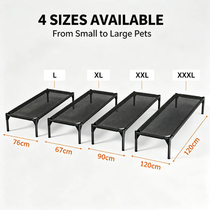 Classical Plain Elevated Cooling Pet Bed - Aluminum Frame, Breathable Mesh Design, Airflow Boost for Dogs & Cats, Comfy Human-Sized for Indoor-Outdoor Use