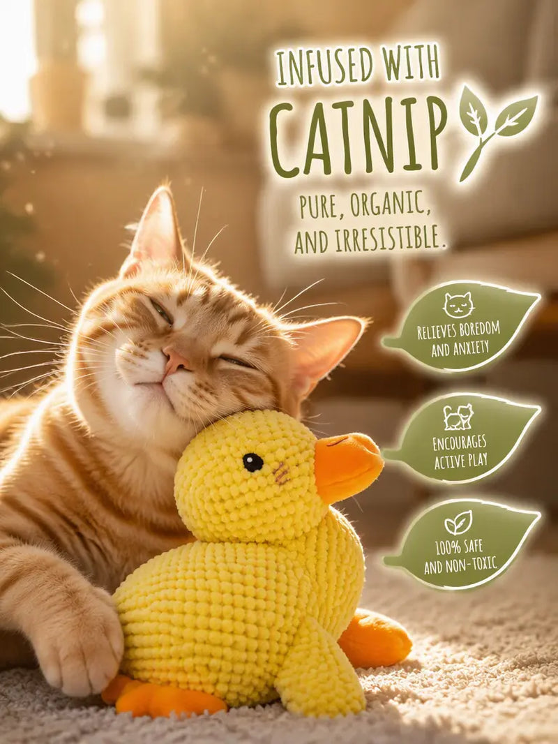 UQIOZ Catnip Plush Interactive Wand Toy - Durable Chew-Resistant Design with Crinkle Sound for Engaging Self-Play and Teasing Fun