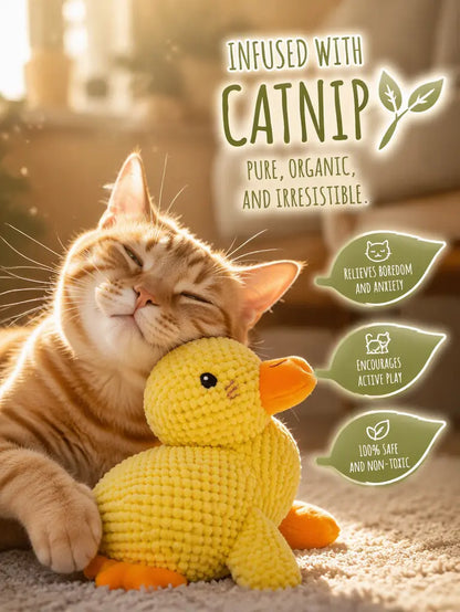 UQIOZ Catnip Plush Interactive Wand Toy - Durable Chew-Resistant Design with Crinkle Sound for Engaging Self-Play and Teasing Fun