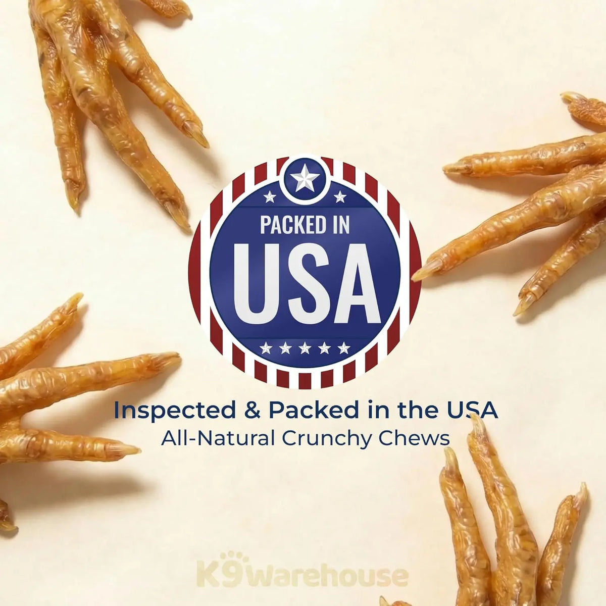 K9Warehouse Chicken Feet for Dogs - 30 Count Package