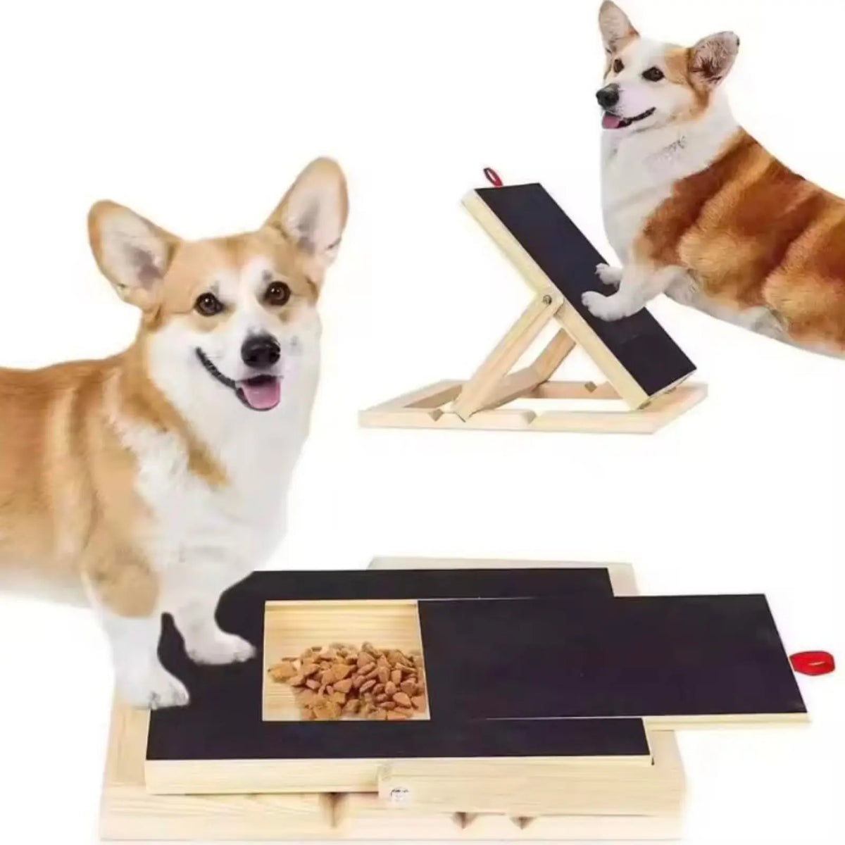 Dog Nail Scratch Board with Treat Drawer - Durable Wooden Nail Filing Pad for All Breeds (Adjustable)